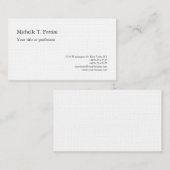 プレミアムリネン白黒プレインミニマルシンプルリスト 名刺 (正面/裏面)