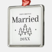 プレミアム初めてのクリスマス結婚したキープサウ結婚ズ メタルオーナメント (左)