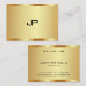 プレミアム厚モダンエレガントフェイク金ゴールドモノグラム 名刺 (正面/裏面)