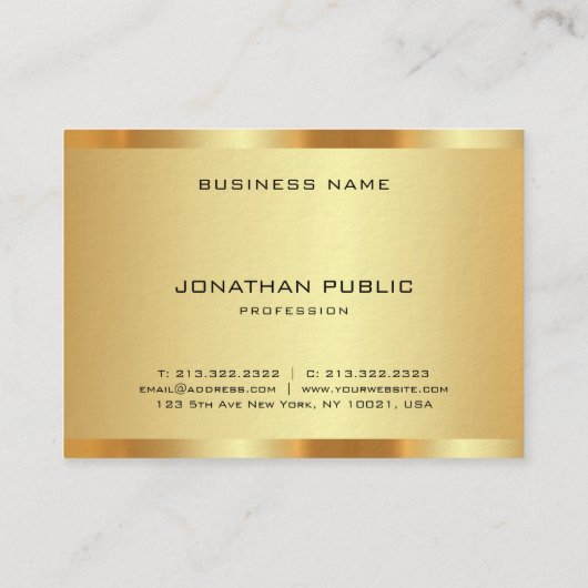 プレミアム厚モダンエレガントフェイク金ゴールドモノグラム 名刺 (裏面)