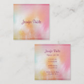 プレミアム厚モダン抽象芸術カラフルテンプレート スクエア名刺 (正面/裏面)