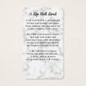 プレミアム大理石記念写真葬式祈りの言葉カード (裏面)