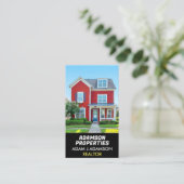 プレミアム実在エステートエージェント(QRコードフォト)不動産仲介業者 名刺 (スタンド正面)