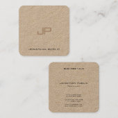 プレミアム実在クラフト紙モノグラム スクエア名刺 (正面/裏面)