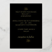 プレミアム実在金ゴールドエレガントモノグラムブラックフォイル 箔招待状 (裏面)