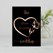 プレミアム実在金ゴールドエレガントモノグラムブラックフォイル 箔招待状 (立ち正面)