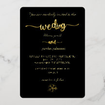 プレミアム実在金ゴールドエレガントモノグラムブラックフォイルInv