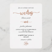 プレミアム実在金ゴールドエレガントモノグラムホワイトフォイルInv 箔招待状 (正面)