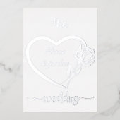 プレミアム実在金ゴールドエレガントモノグラム白色フォイル 箔招待状 (正面)