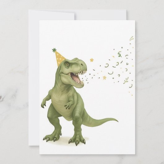 プレミアム恐竜誕生日招待状ボーイズスリーレックス 招待状 (裏面)