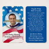 プレミアム愛国的退役軍人メモリアル祈りの言葉カード (正面&裏面)