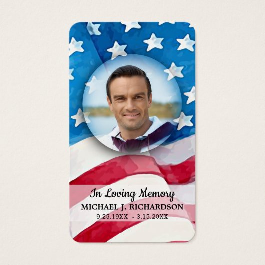 プレミアム愛国的退役軍人メモリアル祈りの言葉カード (正面)