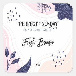 プレミアム抽象芸術Soy Candleラベル スクエアシール