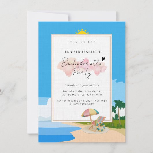 プレミアム招待状、ビーチバチェロレッテ 招待状 (正面)