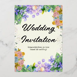 プレミアム白結婚色 箔招待状