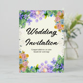 プレミアム白結婚色 箔招待状 (立ち正面)