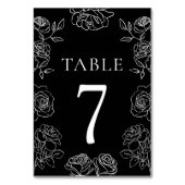 プレミアム白黒フランスのバラ結婚 テーブルナンバー (正面)