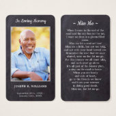 プレミアム素朴写真葬儀記念祈りの言葉カード (正面&裏面)