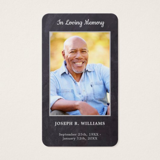 プレミアム素朴写真葬儀記念祈りの言葉カード (正面)