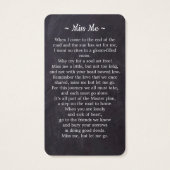 プレミアム素朴写真葬儀記念祈りの言葉カード (裏面)