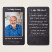 プレミアム素朴記念写真葬式祈りの言葉カード (正面&裏面)