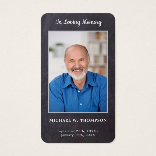 プレミアム素朴記念写真葬式祈りの言葉カード (正面)