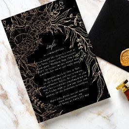 プレミアム編集可能金ゴールドフローラ結婚リース エンクロージャーカード