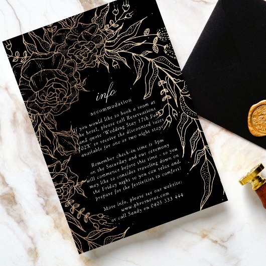 プレミアム編集可能金ゴールドフローラ結婚リース エンクロージャーカード