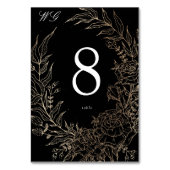 プレミアム編集可能金ゴールドフローラ結婚リース テーブルナンバー (正面)