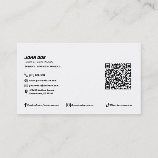 プレミアム自動車ディテールカー体ショップモダン 名刺 (裏面)