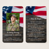 プレミアム軍隊葬儀祈りの言葉カードフラグ写真 (正面&裏面)