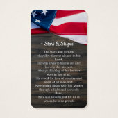 プレミアム軍隊葬儀祈りの言葉カードフラグ写真 (裏面)