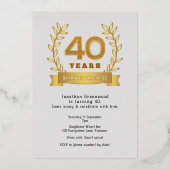 プレミアム'40年の素晴らしい'光の金ゴールド 箔招待状 (正面)