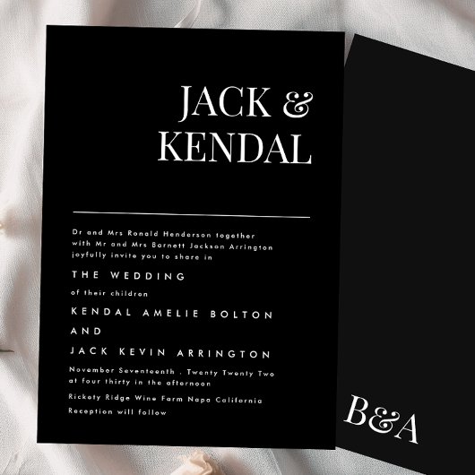 プレミアム エレガント | 編集可能な名前 ウェディング 招待状