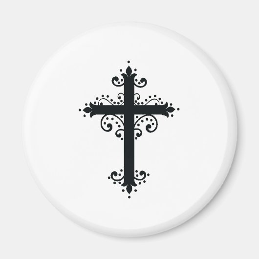 プレミアム オーナメント彫刻十字架 アート マグネット (正面)