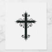 プレミアム オーナメント彫刻十字架 アート ワインラベル (シングルラベル)
