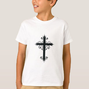 プレミアム オーナメント彫刻十字架 アート Tシャツ