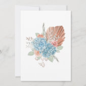 プレミアム ダスティ ローズ ブルー ハイドランジア ウェディング 招待状 (裏面)