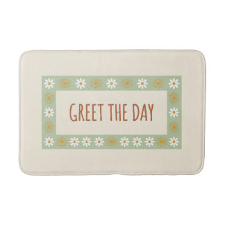 プレミアム バスマット:「GREET THE DAY」モダンボタニカル バスマット