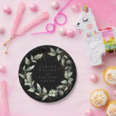 プレミアム ブラック ゴールド ボタニカル ユーカリ グリーンナリー ペーパープレート (パーティー)