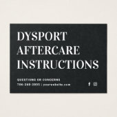 プレミアム ブラック Dysport 注射 アフターケア カード (正面)