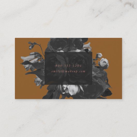 プレミアム プロフェッショナルブラックローズブーケ テラコッタ 名刺 (裏面)