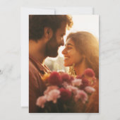 プレミアム NAMES おしゃれなブラック＆ホワイトの写真 ウェディング 招待状 (裏面)