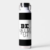 プレミアムBe Yourselfブラック&ホワイトのウォーターボトル。 ウォーターボトル (正面)