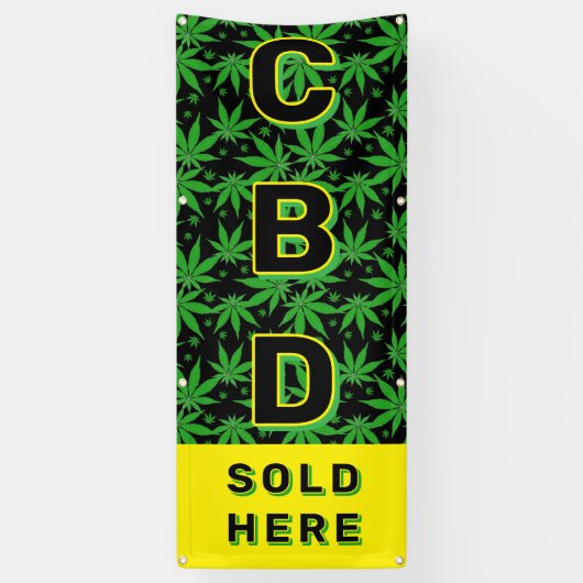 プレミアムCBDオイル販売中 広告 横断幕 (縦)