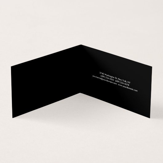 プレミアムL,nen白黒ミニマリスト折り 名刺 (内部)