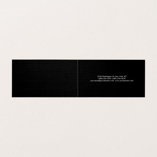 プレミアムL,nen白黒ミニマリスト折り 名刺 (内部フラット)