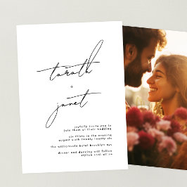 プレミアムNAMES スタイリッシュBlack & White Photos結婚 招待状