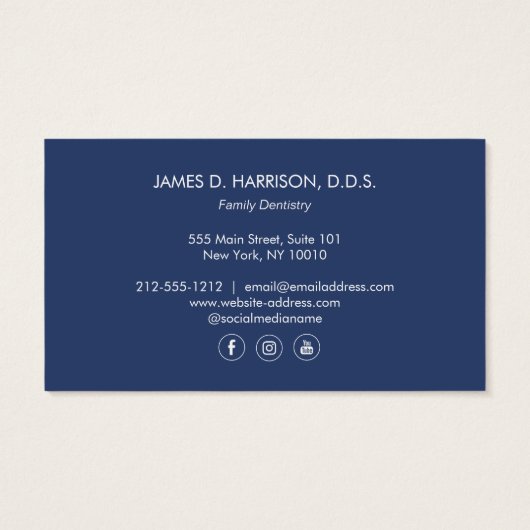 プレミアムTooth Sketchロゴブルー歯医者 (裏面)