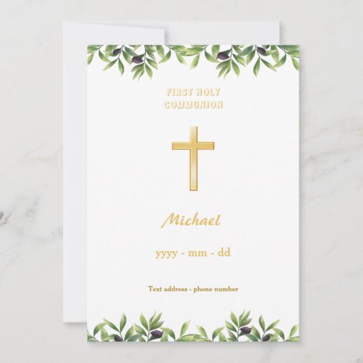 プレミエール聖餐会 – オリヴィエ 招待状 (正面)